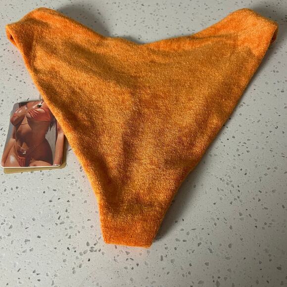 Neena  Swim Orange Terrycloth Bikini Bottoms size S NWT - Picture 6 of 8